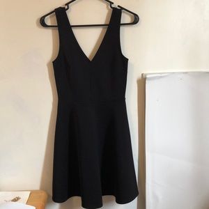 Black V-Neck Skater Dress